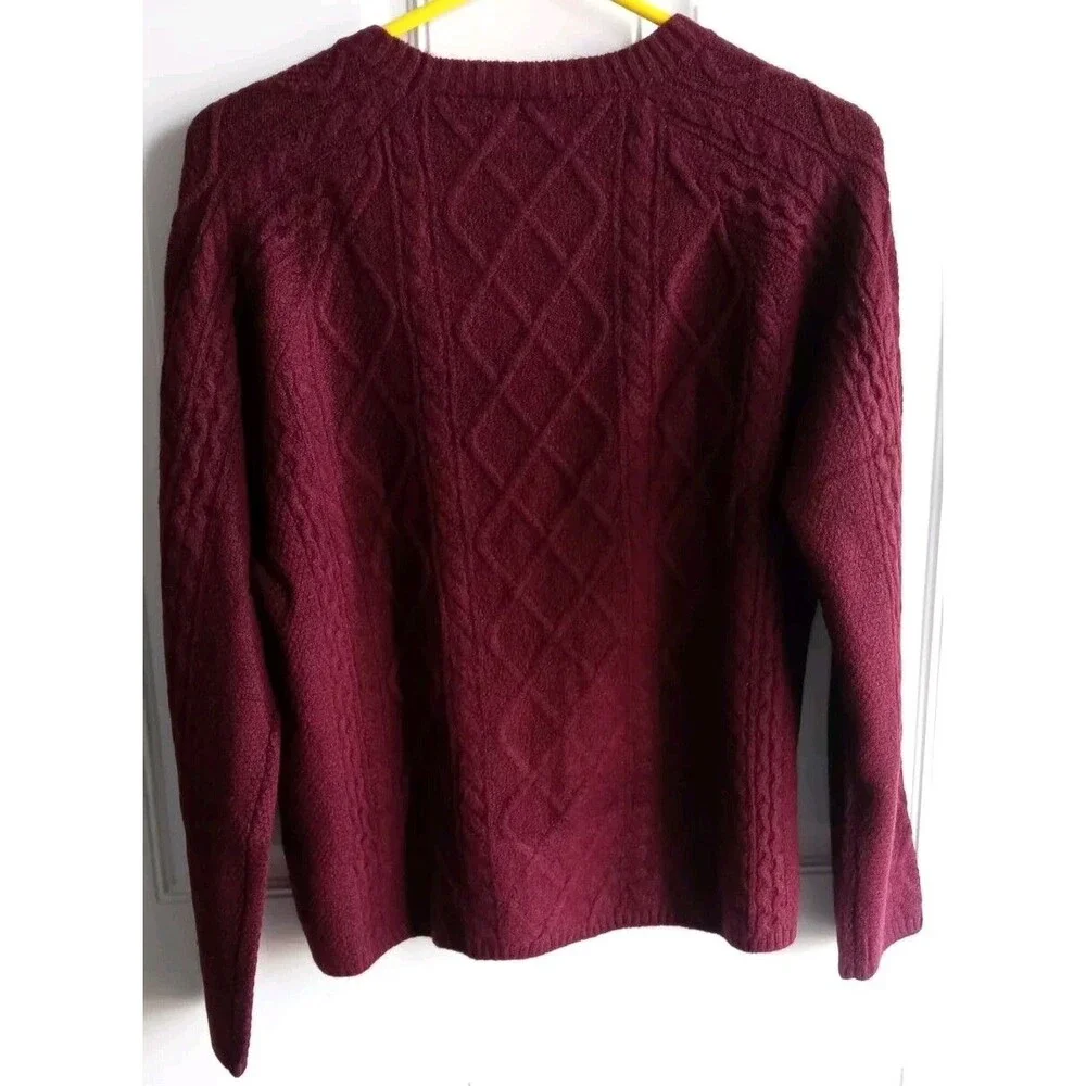 Vince Camuto Small Women's Long Sleeve Cable Sweater (Color: Deep Red) New